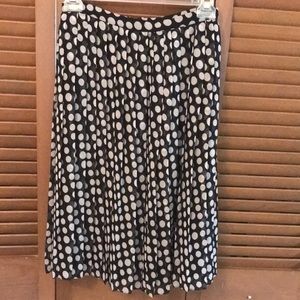 | NWT Coldwater Creek Pleated Polka Dot (Black W/ Gray Polka Dot) Skirt.…
